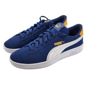 Puma Smash V2 Sneakers Kids Size 4.5C‎ Blue White Gold Low Top Athletic Shoes